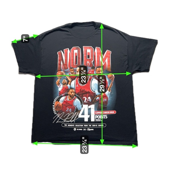 Norm Powell LA Clippers Shirt Men’s XL Black Graphic Tee 41 Points Career High - Picture 3 of 4